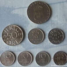 Monedas antiguas de Europa: LOTE DE 8 MONEDAS DE SUECIA