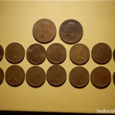 Monedas antiguas de Europa: COLECCIÓN 16 MONEDAS INGLATERRA - REINO UNIDO - 2 ONE PENNY + 14 2 NEW PENCE - TODAS DIFERENTES AÑOS