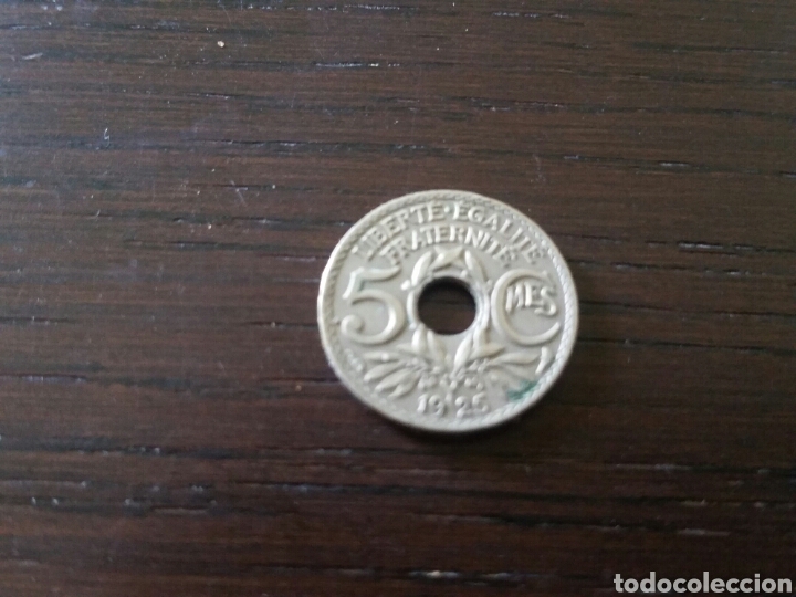 Monedas antiguas de Europa: 5 Centimos Rep&uacute;blica francesa 1925 - Foto 1
