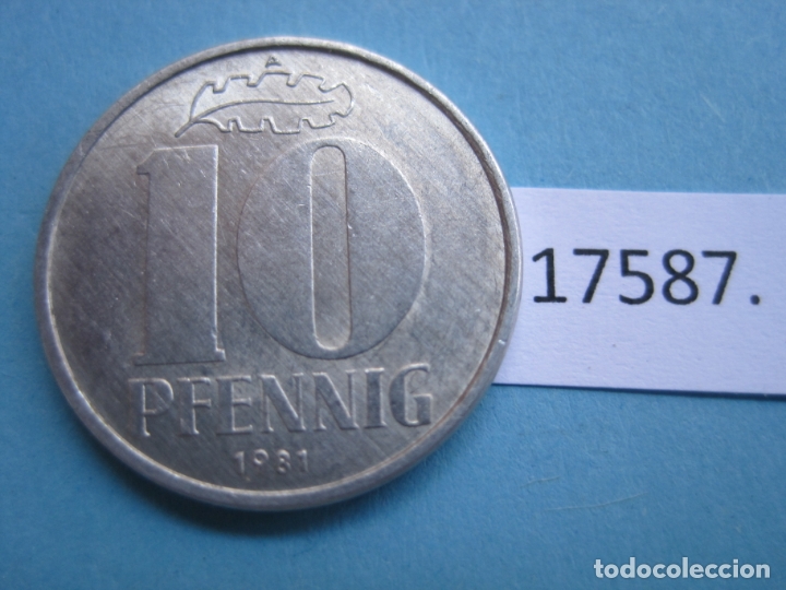 Monnaies anciennes de Europe: ALEMANIA COMUNISTA RDA ; DDR 10 pfennig 1981 A