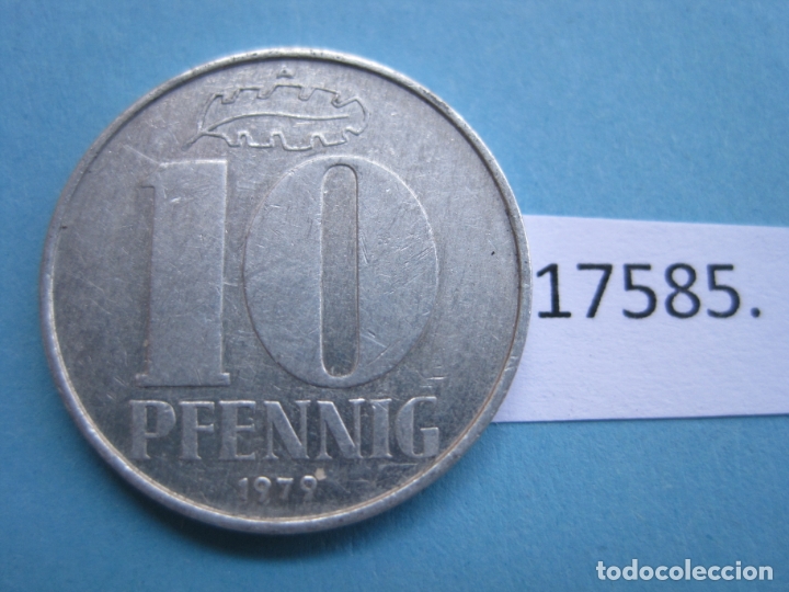 Alte M&uuml;nzen aus Europa: ALEMANIA COMUNISTA RDA ; DDR 10 pfennig 1979 A