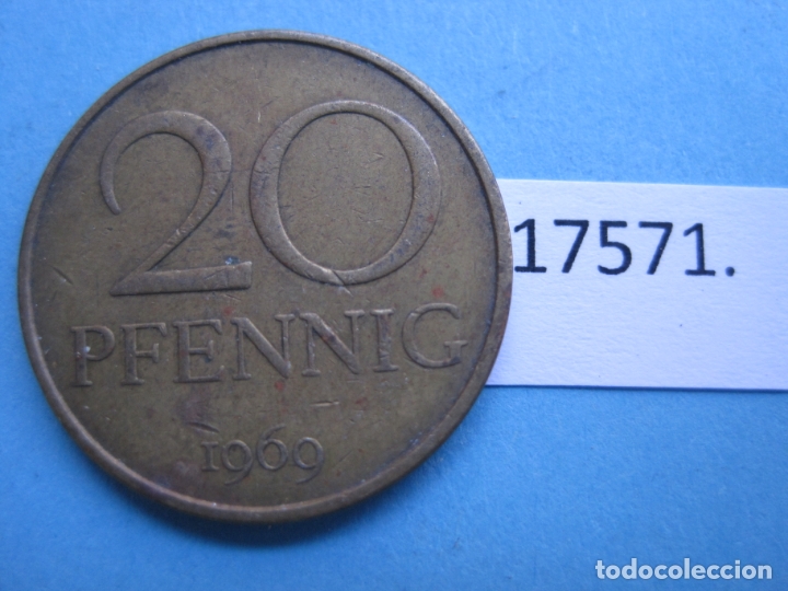 Monedas antiguas de Europa: ALEMANIA COMUNISTA RDA ; DDR 20 pfennig 1969 A