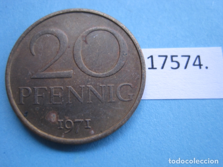 Monedas antiguas de Europa: ALEMANIA COMUNISTA RDA ; DDR 20 pfennig 1971 A