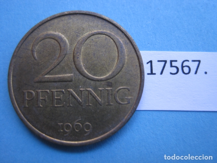Monedas antiguas de Europa: ALEMANIA COMUNISTA RDA ; DDR 20 pfennig 1969 A