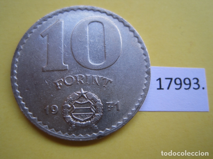 Monedas antiguas de Europa: Hungria 10 forint 1971 - Foto 2