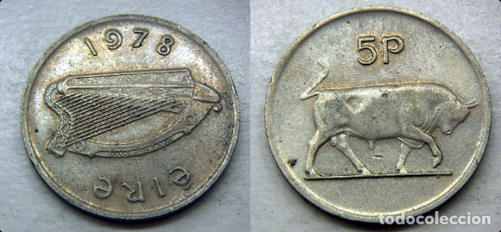 Monedas antiguas de Europa: MONEDA DE  EIRE  5 PENCE 1978 - Foto 1