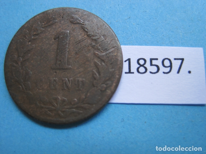 Monedas antiguas de Europa: Holanda, 1 c&eacute;ntimo 1877 - Foto 2