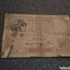 Monedas antiguas de Europa: 5 FRANCOS FRANCESES 1939.. Lote 171357085