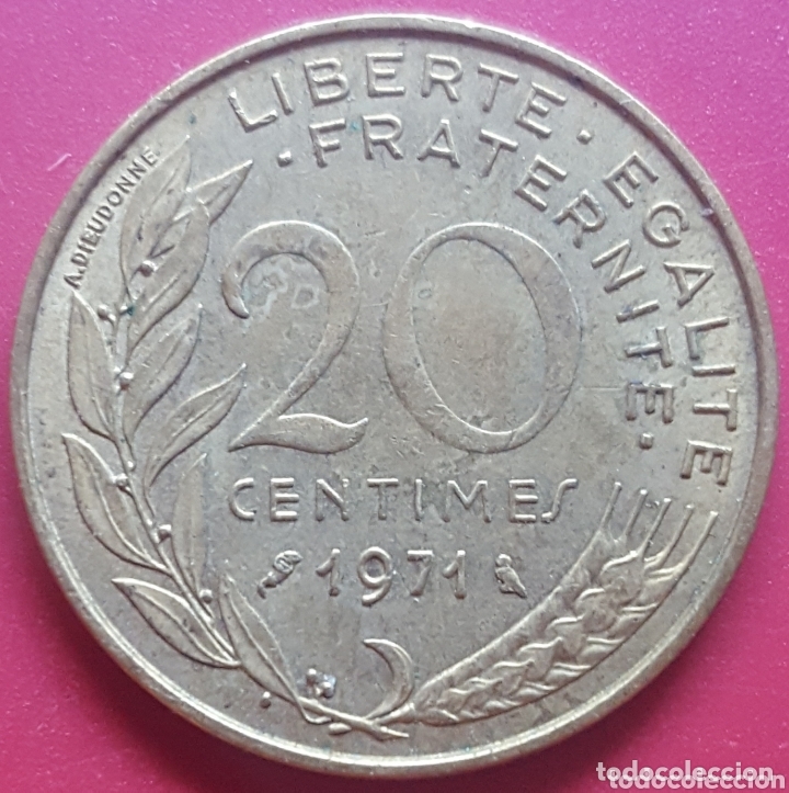 Monedas antiguas de Europa: MONEDA - FRANCIA 20 CENTIMOS 1971 - Foto 1