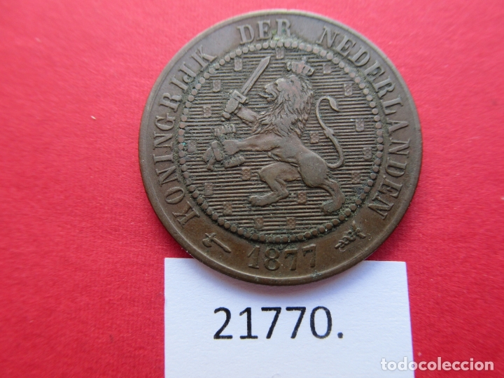 Monedas antiguas de Europa: Holanda 2 1/2 centimos 1877 - Foto 1