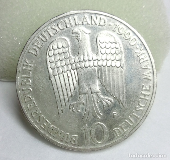 Moedas antigas da Europa: MONEDA DE PLATA - 10 MARCOS ALEMANES DE 1990