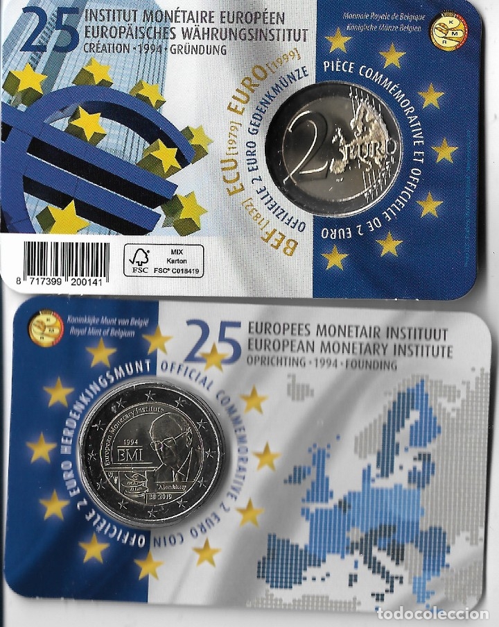 Monedas antiguas de Europa: B&eacute;lgica 2019 - 25&ordm; Aniversario del Instituto Monetario Europeo - Versi&oacute;n Holanda
