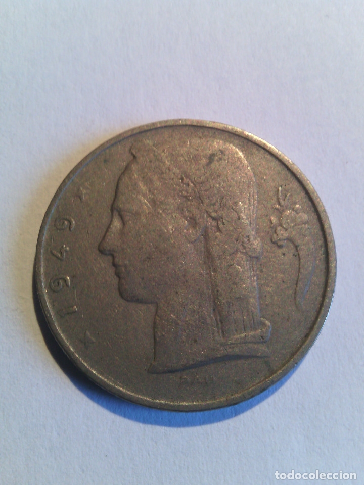 Moedas antigas da Europa: B&eacute;lgica 5FR 1949