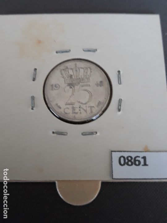 Monedas antiguas de Europa: Holanda 25 c&eacute;ntimos 1948 - Foto 2