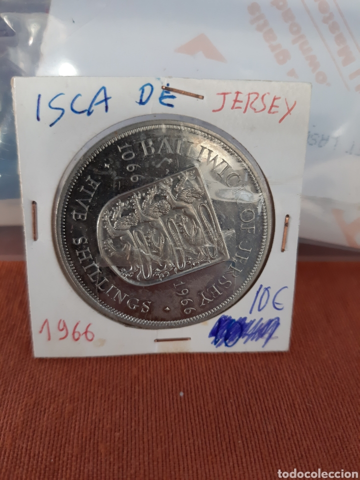 Monedas antiguas de Europa: Isla de jersey 1966 five e shillngs - Foto 1
