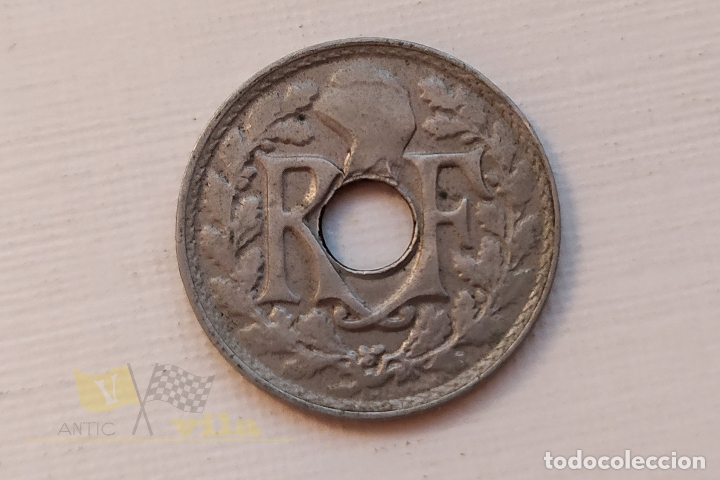 Monedas antiguas de Europa: Moneda de la Rep&uacute;blica Francesa - 5 Centimes - 1925 - Foto 2