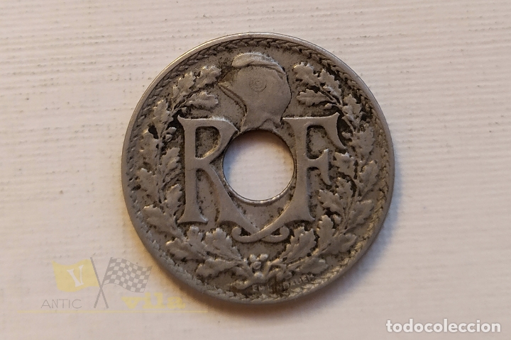 Monedas antiguas de Europa: Moneda de la Rep&uacute;blica Francesa - 10 Centimes - 1925 - Foto 4