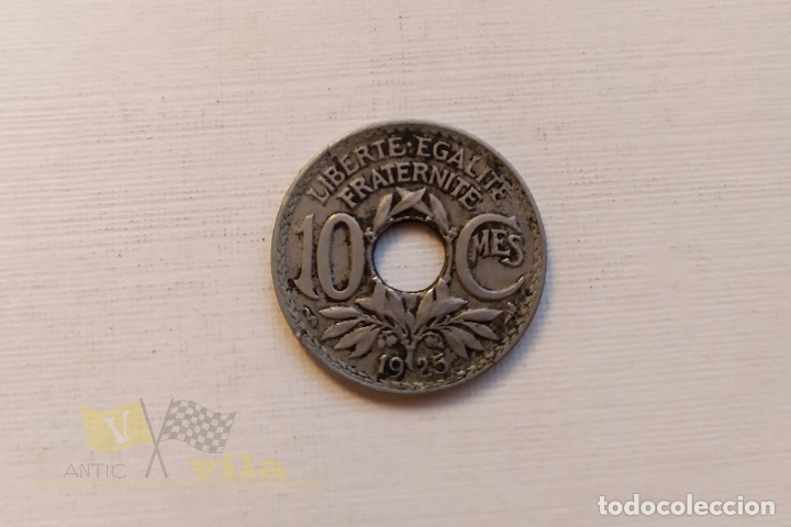 Monedas antiguas de Europa: Moneda de la Rep&uacute;blica Francesa - 10 Centimes - 1925 - Foto 1