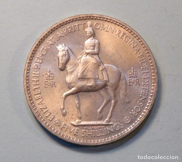 Monedas antiguas de Europa: MONEDA DE INGLATERRA 5 CHELINES 1.953  MBC - Foto 1