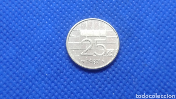 Monedas antiguas de Europa: HOLANDA 25 CENTS 1987 - Foto 2