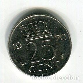 Monedas antiguas de Europa: HOLANDA 25 CENT A&Ntilde;O 1970 (2) - Foto 2