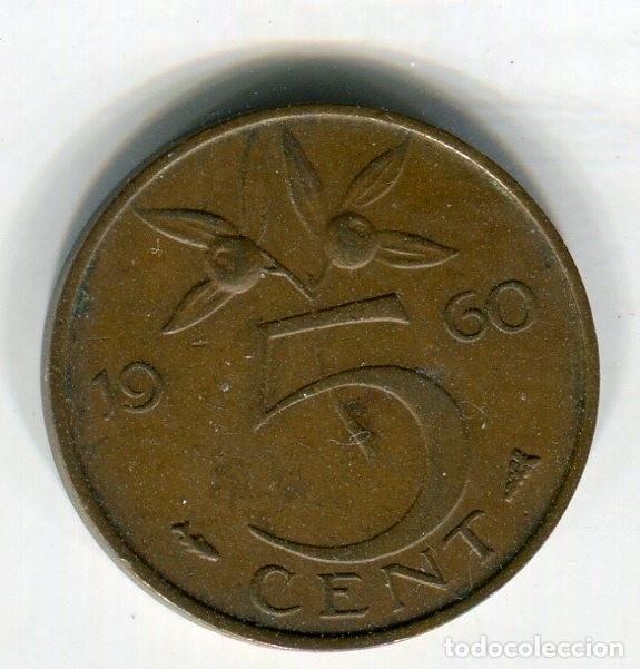 Monedas antiguas de Europa: HOLANDA 5 CENTIMOS A&Ntilde;O 1960 - Foto 2