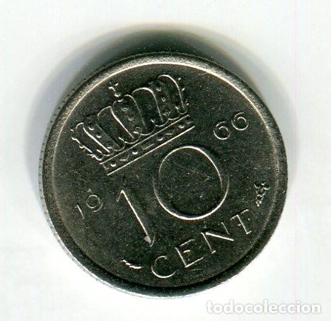 Monedas antiguas de Europa: HOLANDA 10 CENT A&Ntilde;O 1966 - Foto 1
