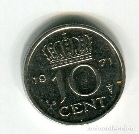 Monedas antiguas de Europa: HOLANDA 10 CENT A&Ntilde;O 1971 - Foto 1