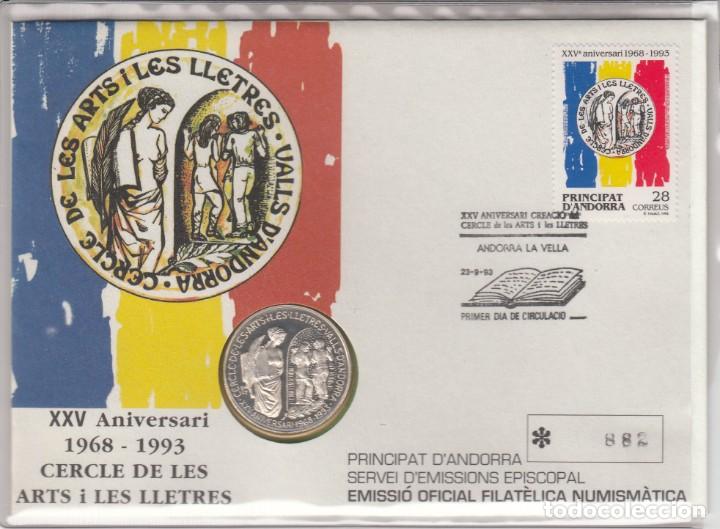 Monedas antiguas de Europa: PRINCIPAT D'ANDORRA -1993- EMISSIO OFICIAL FILATELICA NUMISMATICA -CERCLE DE LES ARTS I LES LLETRES