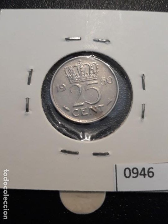 Monedas antiguas de Europa: Holanda 25 c&eacute;ntimos 1950 - Foto 2