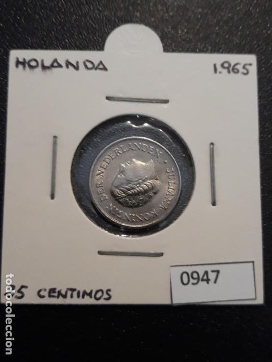 Monedas antiguas de Europa: Holanda 25 c&eacute;ntimos 1965 - Foto 1