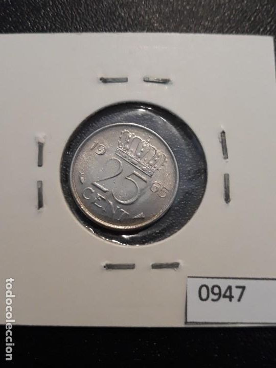 Monedas antiguas de Europa: Holanda 25 c&eacute;ntimos 1965 - Foto 2
