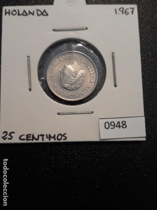 Monedas antiguas de Europa: Holanda 25 c&eacute;ntimos 1967 - Foto 1