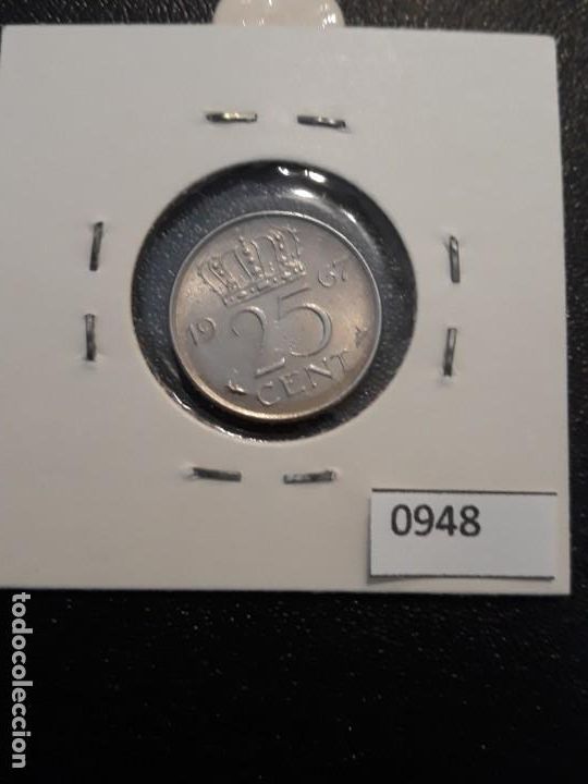 Monedas antiguas de Europa: Holanda 25 c&eacute;ntimos 1967 - Foto 2