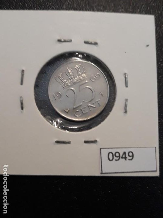 Monedas antiguas de Europa: Holanda 25 c&eacute;ntimos 1969 - Foto 2