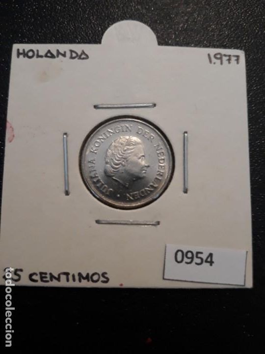 Monedas antiguas de Europa: Holanda 25 c&eacute;ntimos 1977 - Foto 1