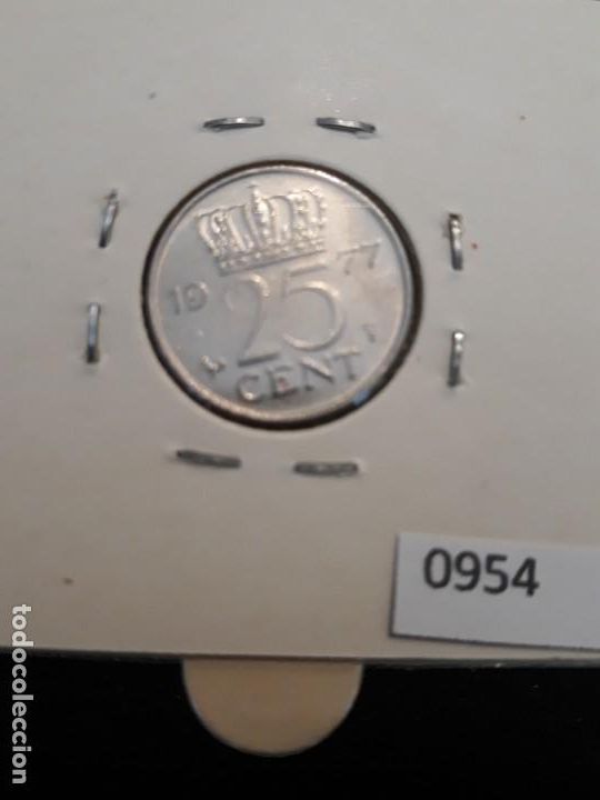 Monedas antiguas de Europa: Holanda 25 c&eacute;ntimos 1977 - Foto 2