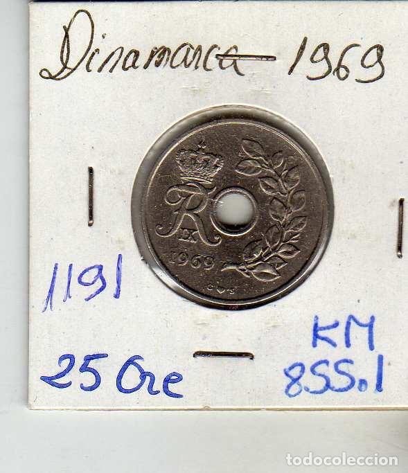 Monedas antiguas de Europa: DINAMARCA 25 ORE 1969 - Foto 1
