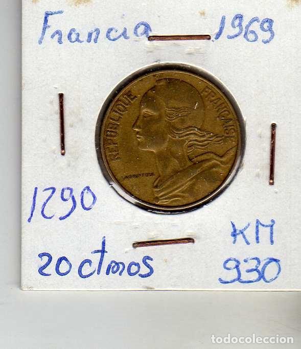 Monedas antiguas de Europa: FRANCIA 20 CENTIMOS 1969 - Foto 1