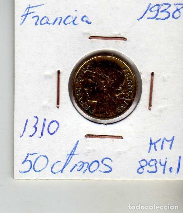 Monedas antiguas de Europa: FRANCIA 50 CENTIMOS 1938 - Foto 1