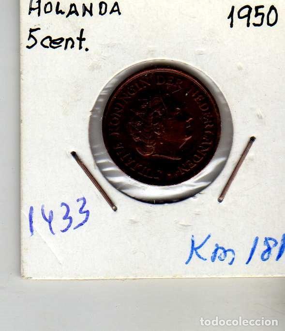 Monedas antiguas de Europa: HOLANDA 5 CENTIMOS 1950 - Foto 1