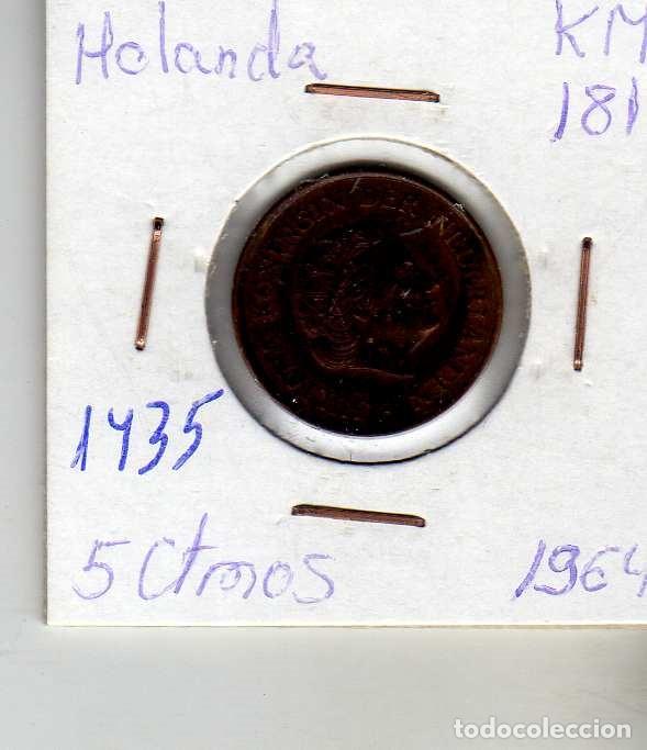Monedas antiguas de Europa: HOLANDA 5 CENTIMOS 1964 - Foto 1