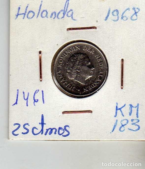 Monedas antiguas de Europa: HOLANDA 25 CENTIMOS 1968 - Foto 1