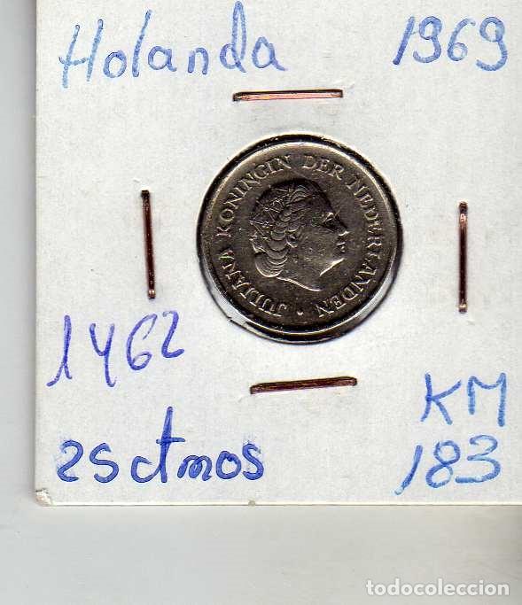 Monedas antiguas de Europa: HOLANDA 25 CENTIMOS 1969 - Foto 1