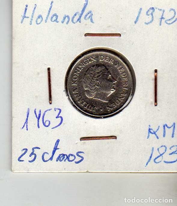 Monedas antiguas de Europa: HOLANDA 25 CENTIMOS 1972 - Foto 1