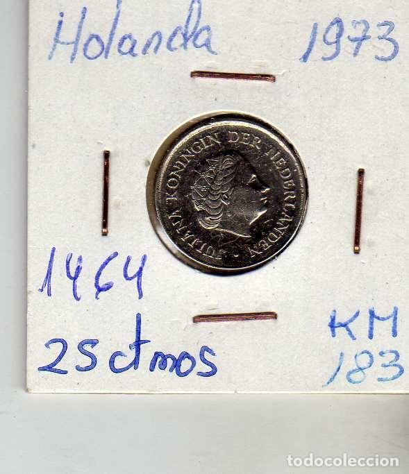 Monedas antiguas de Europa: HOLANDA 25 CENTIMOS 1973 - Foto 1