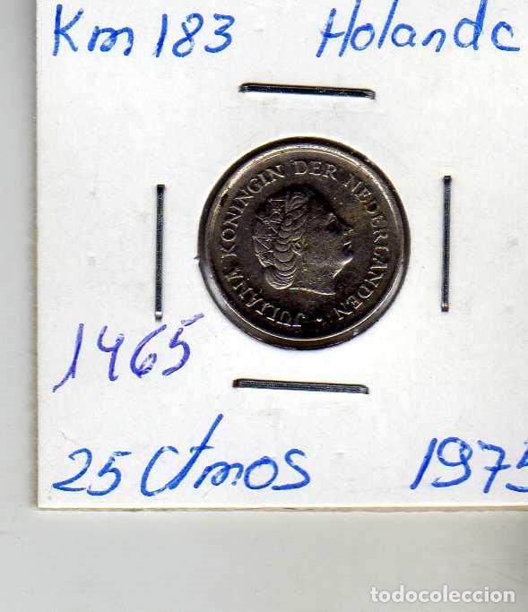 Monedas antiguas de Europa: HOLANDA 25 CENTIMOS 1975 - Foto 1