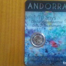 Monedas antiguas de Europa: 2 EUROS -ANDORRA 2018- 70º ANIVERSARIO DECLARACIÓN DE LOS DERECHOS HUMANOS - COINCARD. Lote 196369628