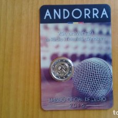 Monedas antiguas de Europa: 2 EUROS -ANDORRA 2016- 25º ANIVERSARIO DE LA RADIO Y TV DE ANDORRA - COINCARD. Lote 196370953