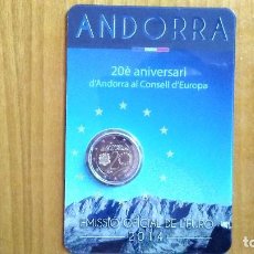 Monedas antiguas de Europa: 2 EUROS -ANDORRA 2014- 20º ANIVERSARIO DEL INGRESO DE ANDORRA EN EL CONSEJO DE EUROPA - COINCARD. Lote 196371881